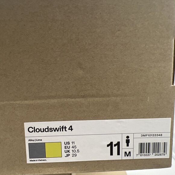 On Cloudswift 4 Alloy Lime Gray Running Sneakers 3MF10133348 Men's Size 11 New - Picture 9 of 9